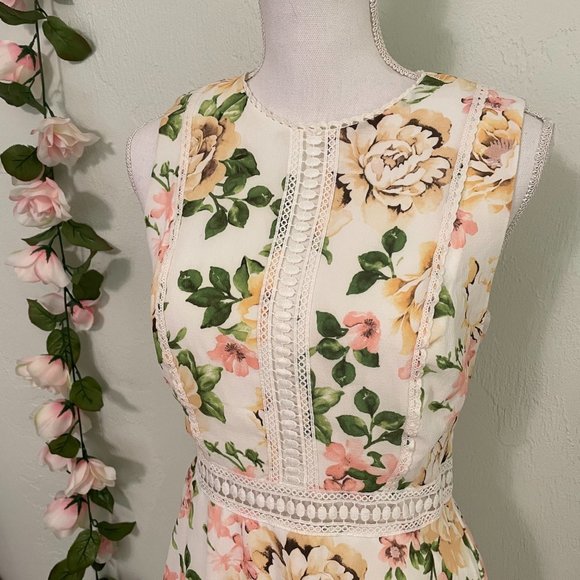 Floral and Crochet Lace Disney Princess Mini Dress - Picture 2 of 6